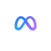 Logo Meta em fundo gradiente cinza